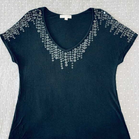 ✨ Forever 21 Sequin Outlined V-Neck Top - Picture 5 of 10